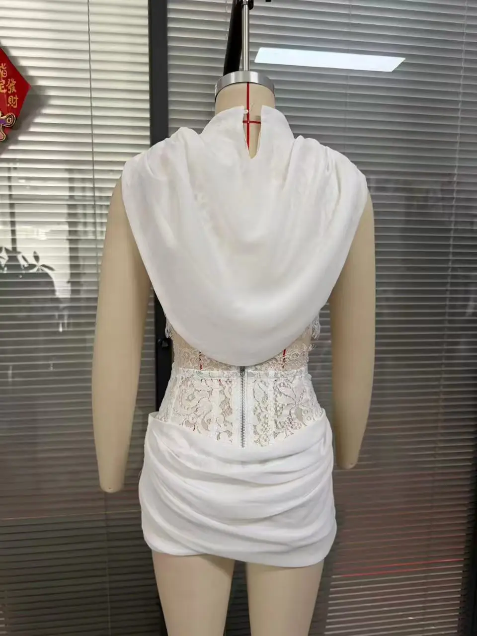 Women's 2 Piece Set Sleeveless Drape Satin Crop Top High Waist Lace Waist Ruched Bodycon Skirt Fashion Party Club Outfit