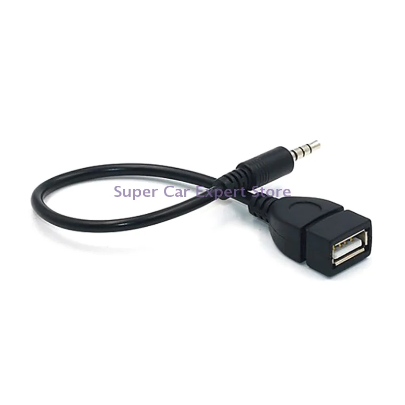 3.5 mm Male AUX Audio Jack Plug To USB 2.0 Female Converter Cable Cord Adapte Car MP3 Player Converter