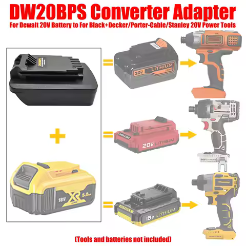 ALASICKA Battery Adapter DW20BPS for Dewalt 20V Battery Conver To for Black&amp;Decker/Porter-Cable/Stanley 20V Lithium Battery Tool