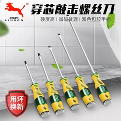 LINBON Quality Knockable Screwdriver Phillips/slotted Percussive Screw Driver CR-V Magnetic Bolt Driver Screw-driving Tools