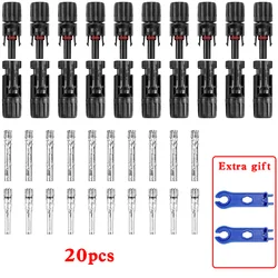 10/20/100/200 PCS Solar Connector PV/MC Cable 2.5/4/6mm ² Photovoltaic Module Cable Connector PV Plug DC 1000V 30A Connector Kit