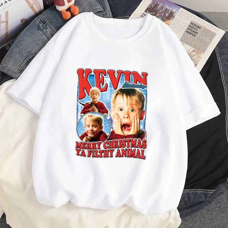 Movie Home Alone Graphic T-shirt Kevin Printed Tshirt High Street Harajuku Tees Tops Vintage Summer Women Men Casual T Shirt