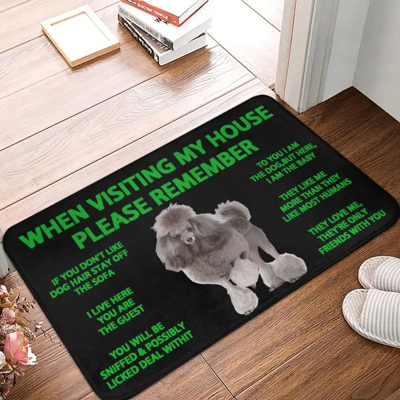 Custom Poodle Dog Doormat Mat Anti-Slip Kitchen Bathroom Living Room Rug Carpet 40*60cm