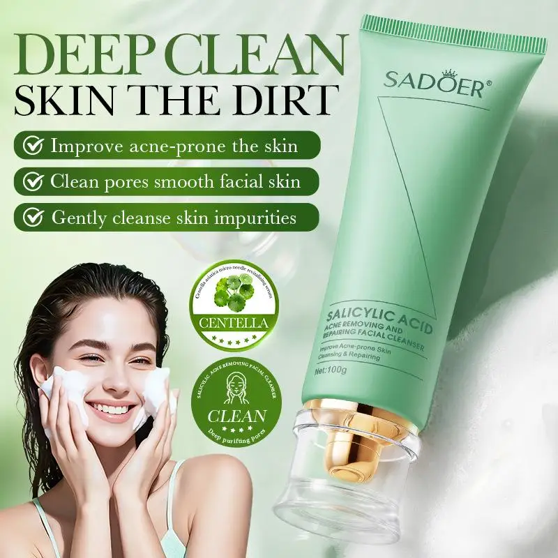 100g Salicylic Acid Facial Cleanser Face Wash Foam Face Cleanser Moisturizing Facial Cleansing Hydrating Skincare Products