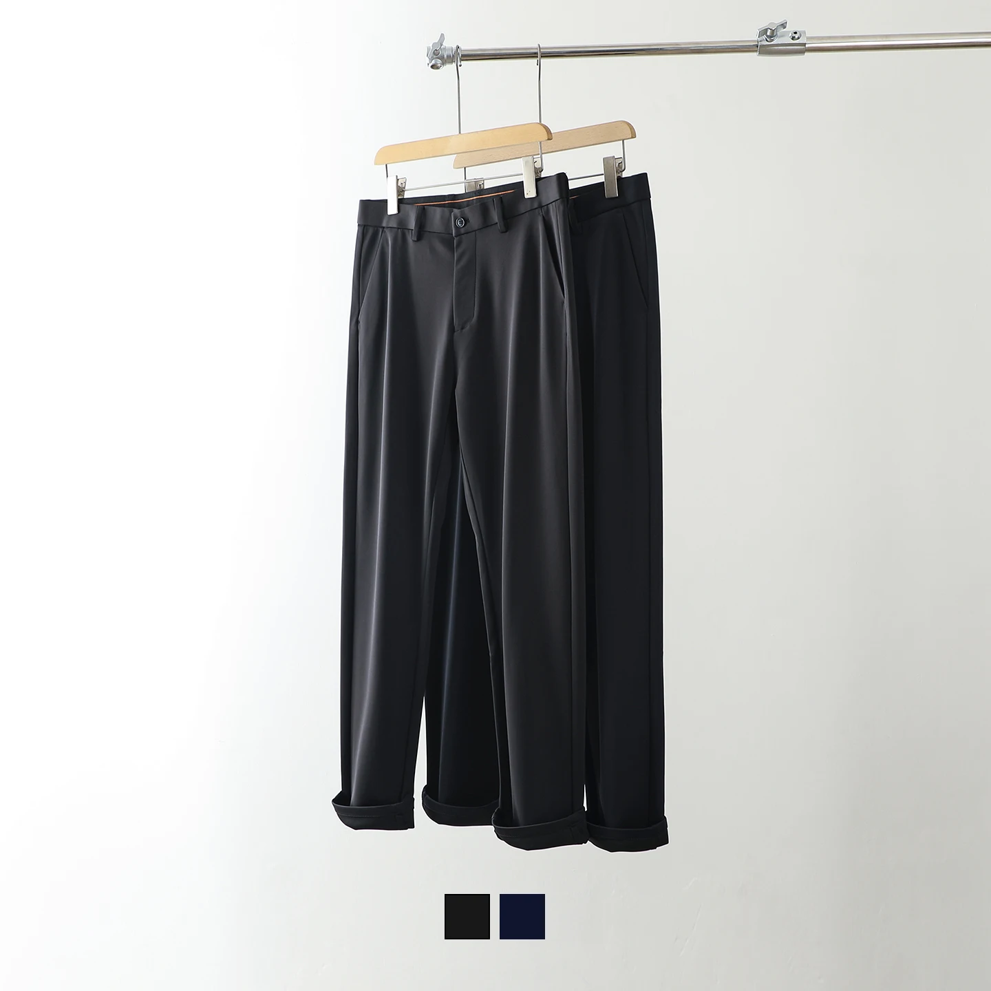 

Busin Adstrative Sle Men's Casual Pants Wool Blend Straight Leg Elastic Autumn Spring Faion Urban Leisure Trousers