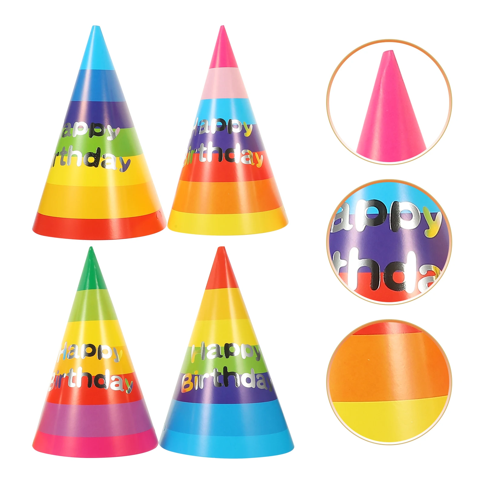 

32pcs Kids Party Decor Cone Shaped Headdress Birthday Colorful Costume Birthday Headdress Accessory Photo Props