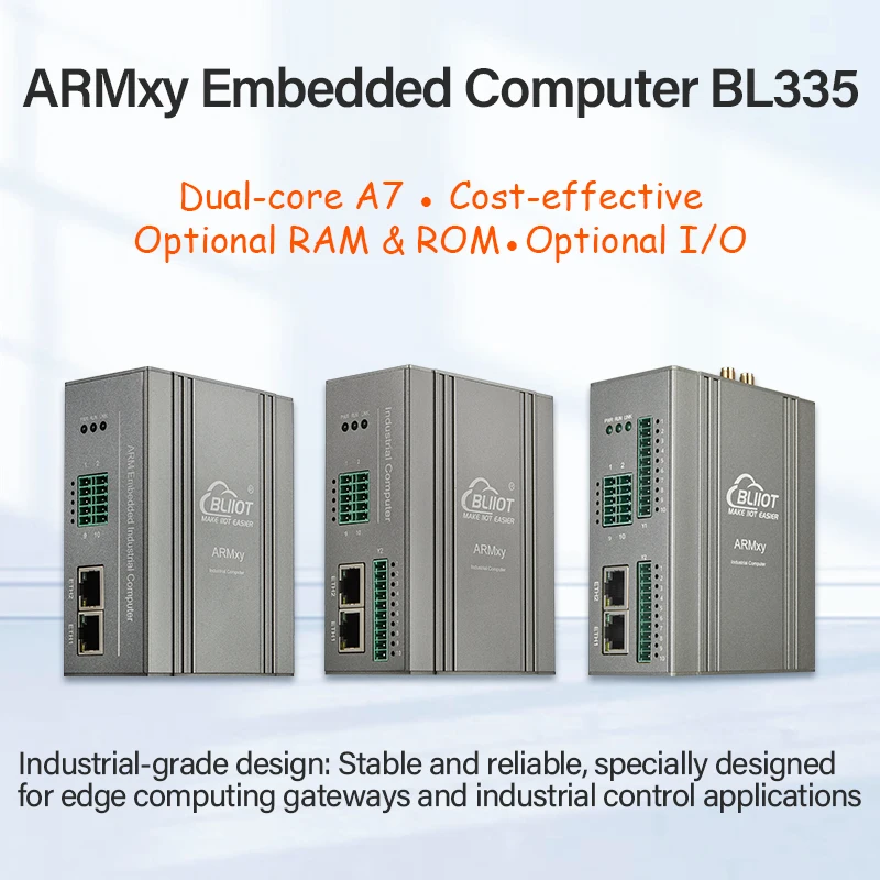 

BLIIOT Industrial Edge Computer Gateway SCADA Edge Node DDR3 eMMC 2*A7 T113-i Embedded ARM Based Computers with Ubuntu Linux
