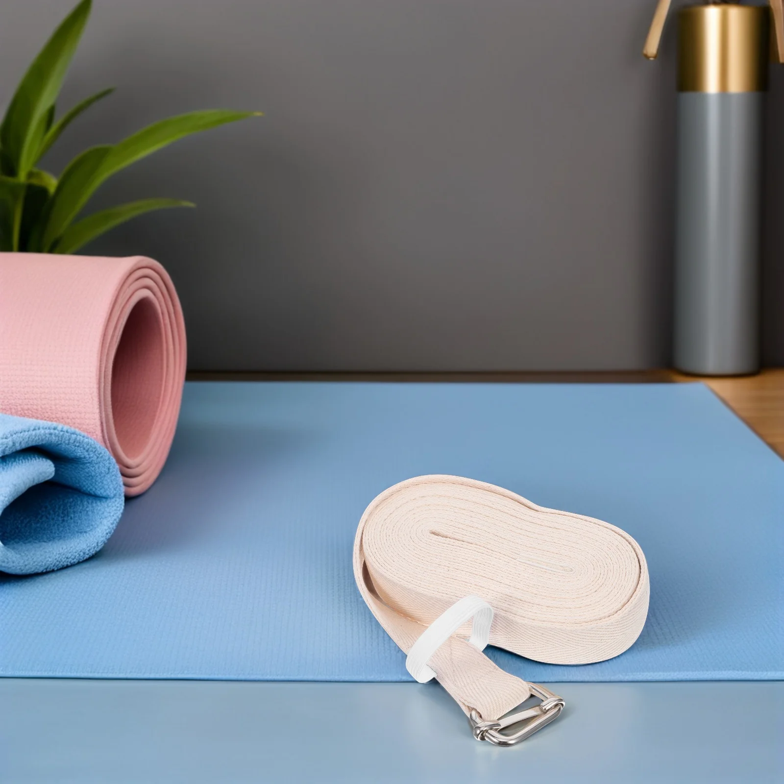 

1PC Yoga Stretch Belt Multifunctional Fitness Elastic Band Practical Yoga Strap for Women Men (White, 2.8 Meter)