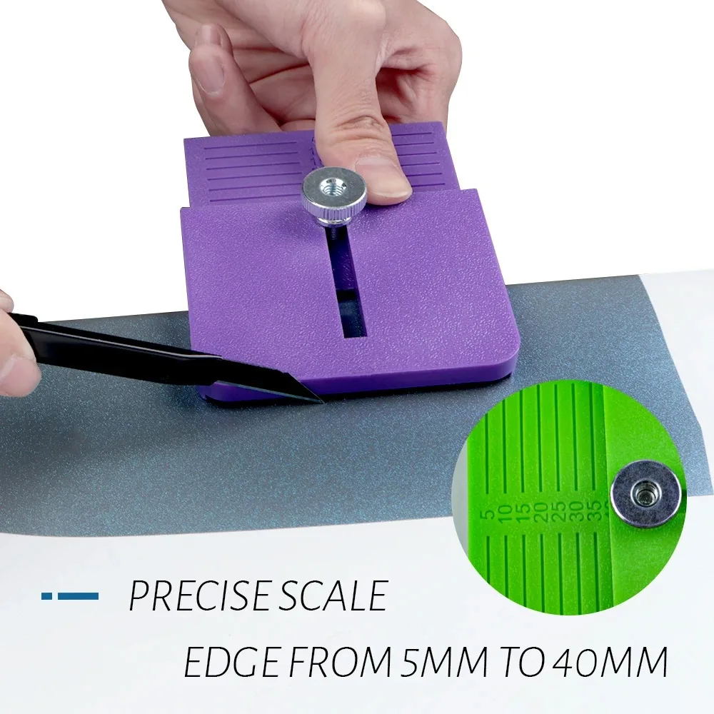 ALIWRAP Vinyl Car Film Wrap Edge Cutting Small Guide Plate 5-40mm Distance Precise Trimming Tool For Window Tint Film Cut Aid