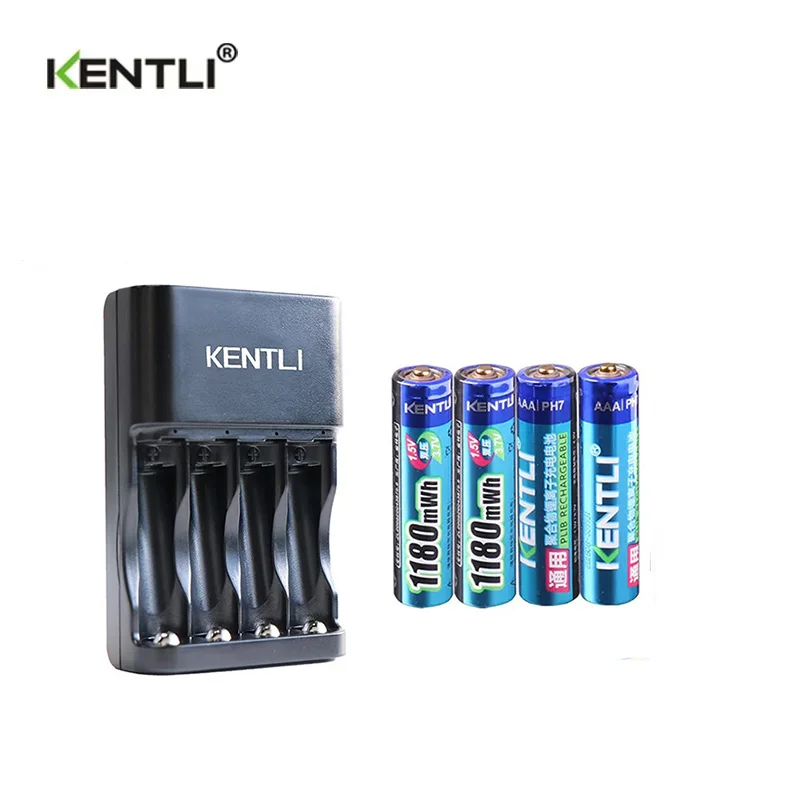 

KENTLI 2-20pcs 1.5v 1180mWh aaa Lithium Batteries Rechargeable Battery + 4 Slots Charger for Clock Remote Controller Toys