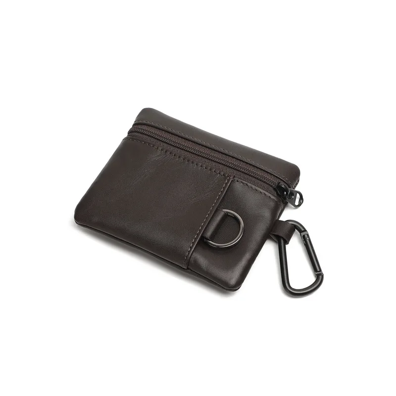 Coin Pouch Vintage Genuine Leather Mini Purse Versatile Portable Wallet Keychain Waist-mounted Storage Bag Kawaii Bag