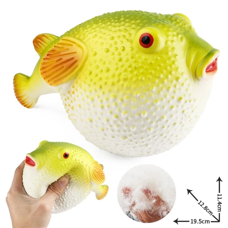 Soft Rubber Pufferfish Model Gift for Ocean Life Enthusiasts and Toy Collectors