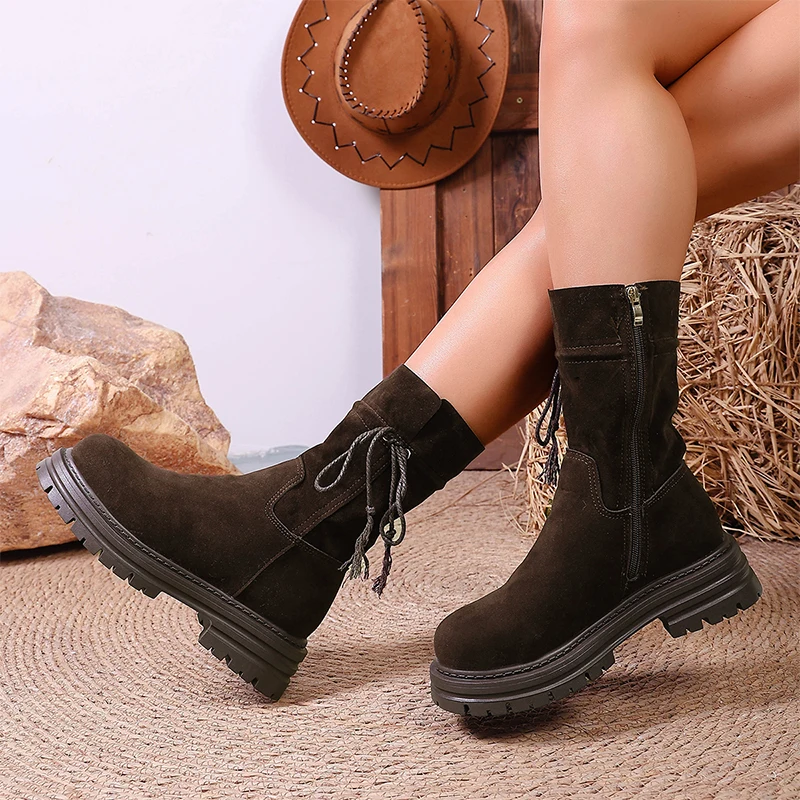 مصمم منصة الأحذية النسائية أحذية مسطحة امرأة 2025 الشتاء البريدي تشيلسي الأحذية Casaul أحذية رياضية المشي الثلوج بوتاس دي Mujer