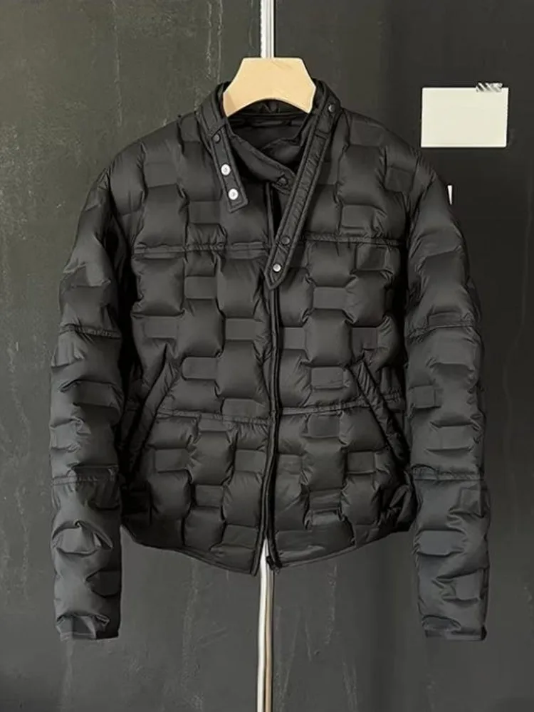 冬の女性用ホワイトダックダウンスタンドカラーダウン暖かいコートワイドウエストウィンドブレーカージャケットエレガントな女性用ショートスタイル軽量