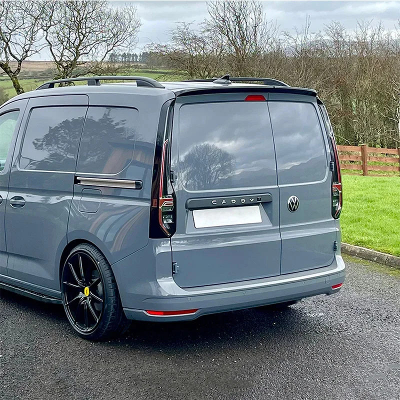 2Pcs/Lot High Quality ABS Spoiler For VW Volkswagen Caddy Mk5 Onward STX 2021+ Rear Wing Glossy Black Carbon Fiber Look Body Kit view 2