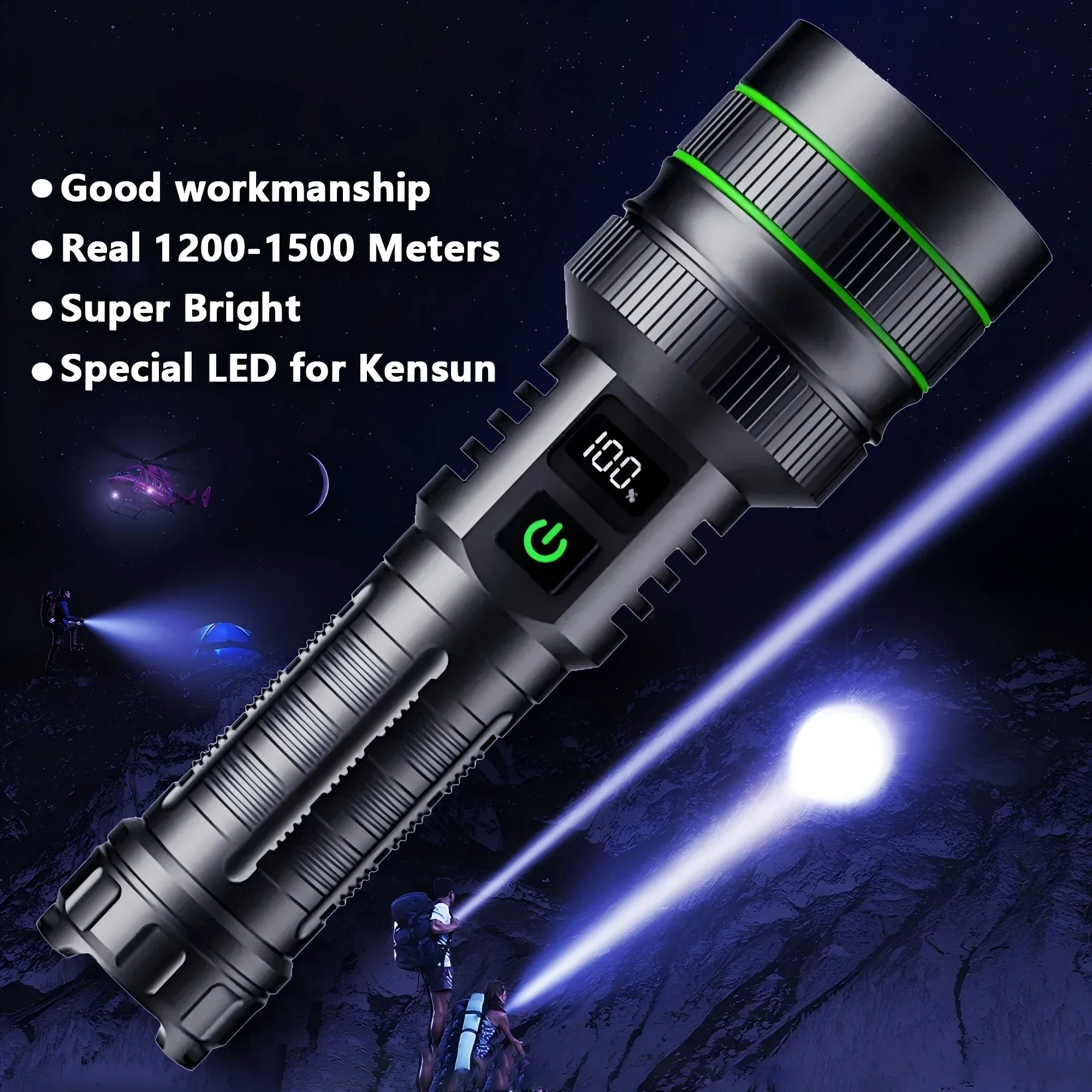 

Super Long Range Tactical Torch High Power LED Flashlight USB Rechargeable Strong Light Lamp Outdoor Portable Lantern Waterproof