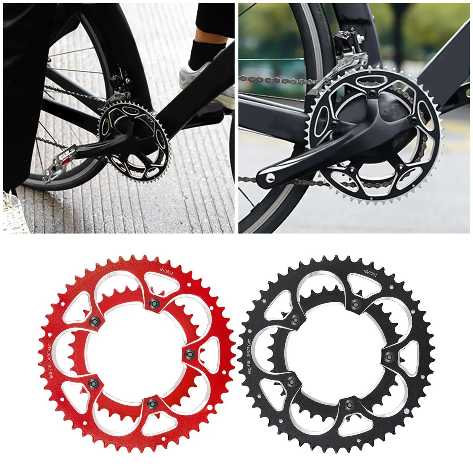 Road Bike Racing Chainring 110mm BCD CNC Machined for 8 to 11 Speed Chains