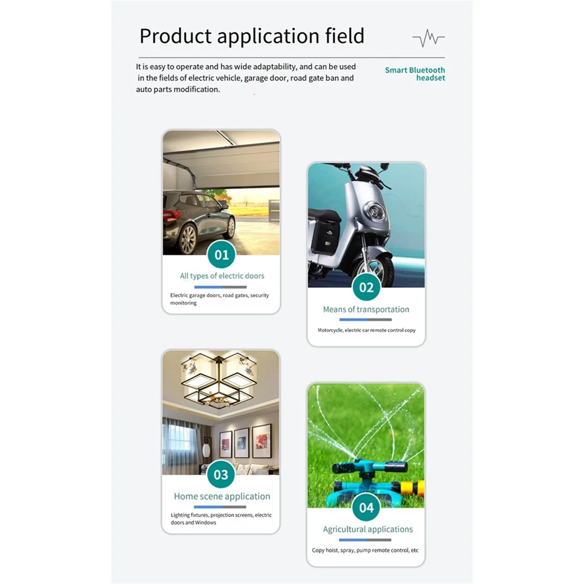 2 Pcs 433Mhz copia telecomando chiave per auto apriporta per Garage copia telecomando ricevitore Controller Wireless a 4 tasti