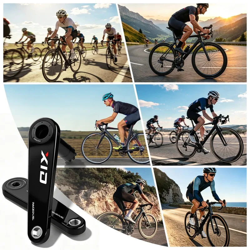 RACEDUEL 110BCD Carbon Crankset 11/12 Speed Double Chainring for Shimano R7000 R8000 R9100 R9200 50-34T/52-36T/53-39T/54-40T