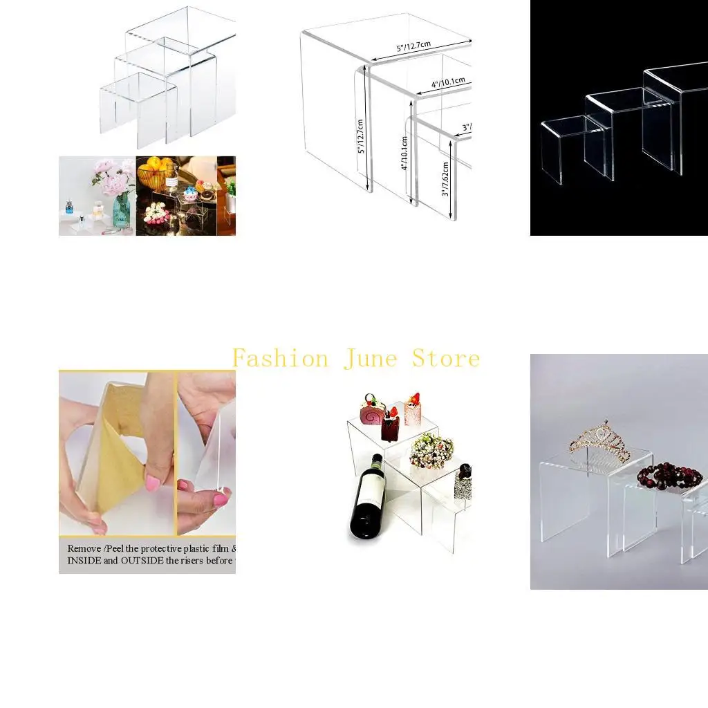 

N5KA Набор акриловых подставок для дисплея из 3 ярусов среднего и низкого профиля для демонстрации