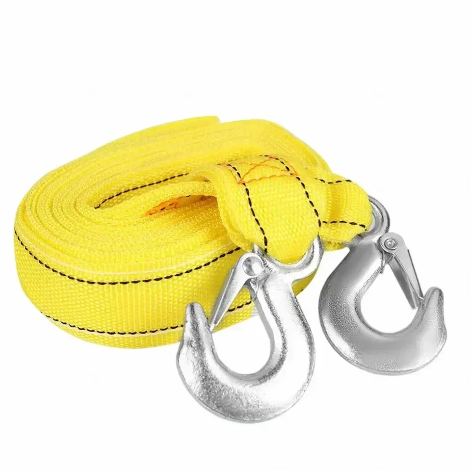 Corde De Remorquage 3,5 Tonnes 4m - Sangle De Traction Robuste Avec Crochets Pour Voiture Et Remorque