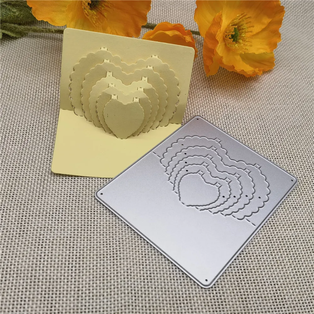 3D stereo concentric sweet heart Metal Cutting Dies Stencil Scrapbooking Photo Album Card Paper Embossing Craft DIY