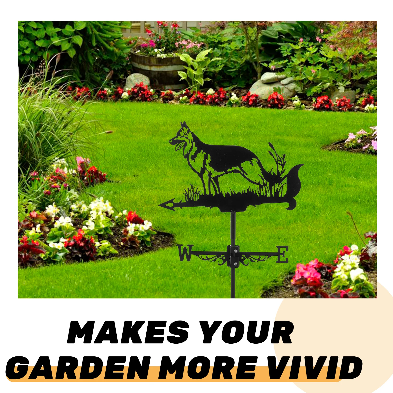 

Iron Weather Vane Dog Wind Indicator Decor Small Farmhouse Weathervane Garden Lawn Pavilion Realistic Easy Use Meteorological