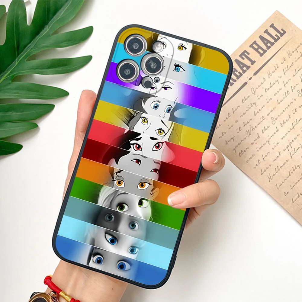 For iphone 16 15 Pro 14 13 12 Mini 11 7 8 Plus XS Max XR Cartoon Lattice Grid Puzzle Frosted Translucent Cover Black Phone Cases