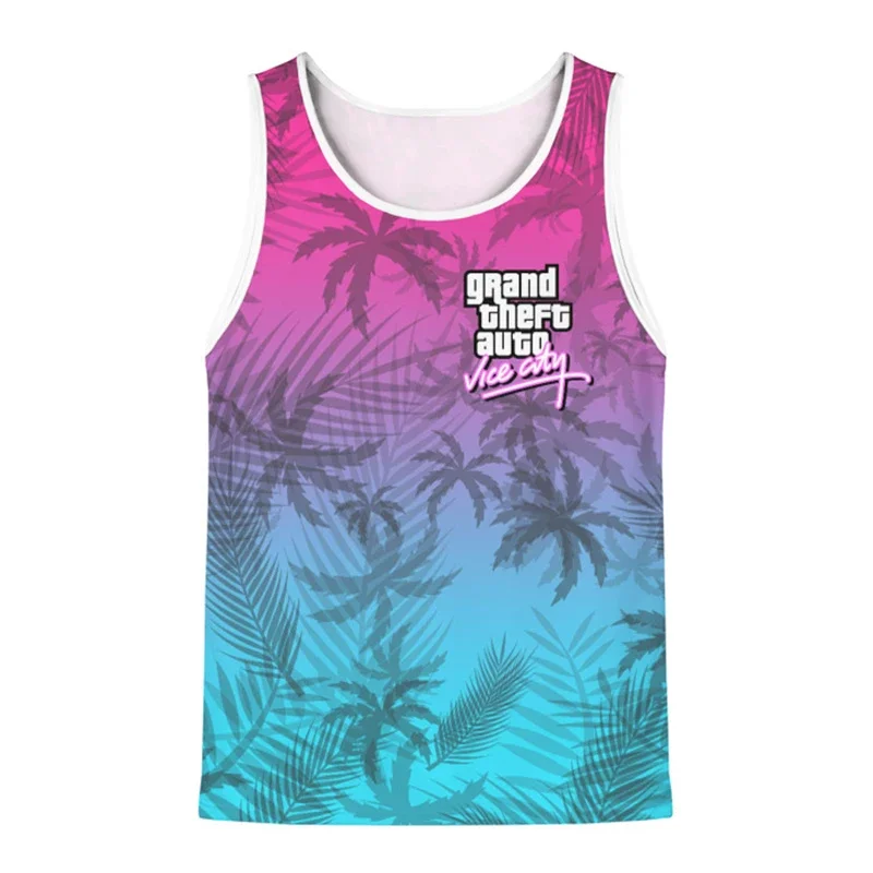 Summer Hero Beach Tank Top Game GTA Tank Top Men's Sleeveless Tank Top Fitness Gym Men's Clothing