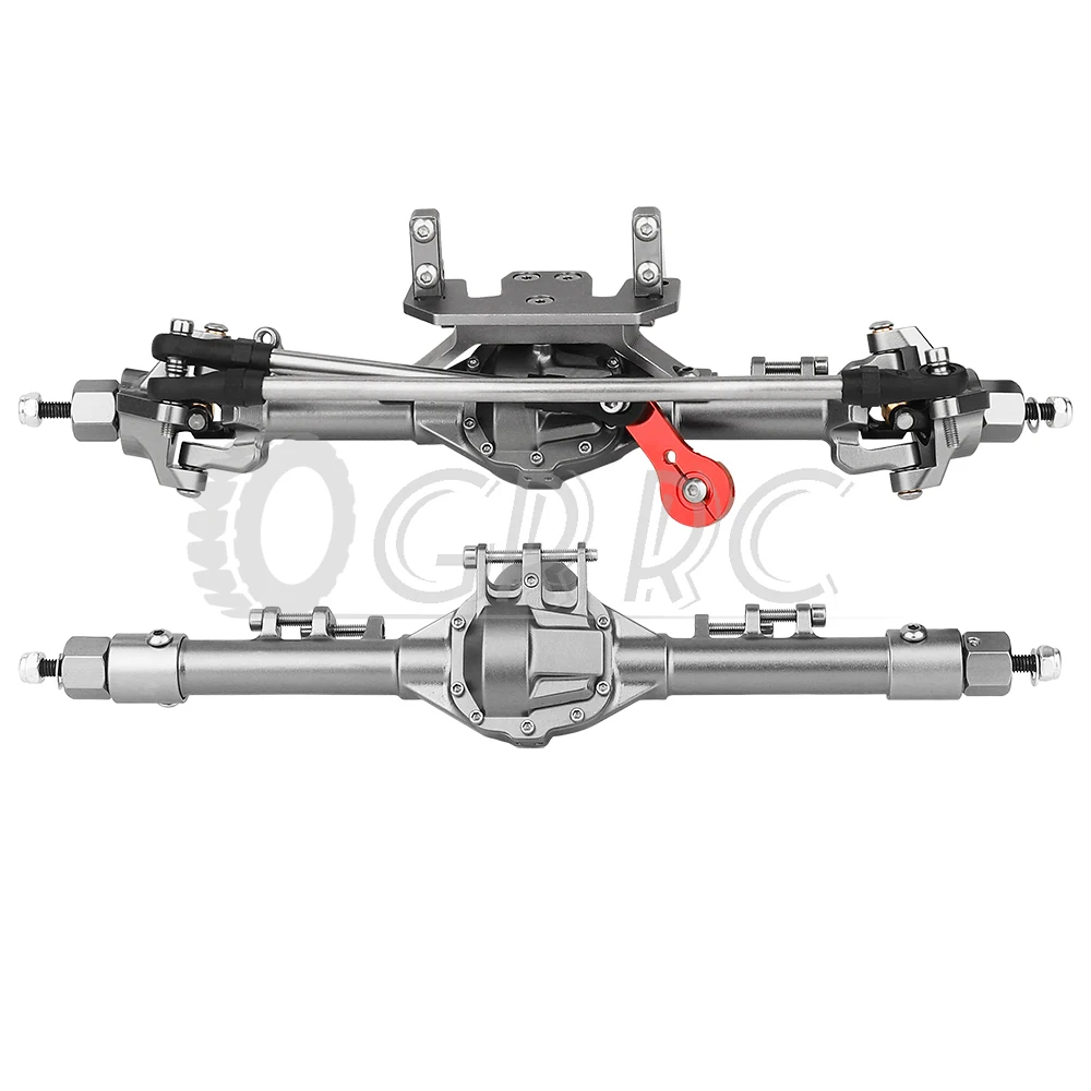 

Metal Front Rear Axle Shafts Rock Crawler Integrated Aluminum Axle with Servo Steering Rod for 1/10 RC Axial SCX10 II