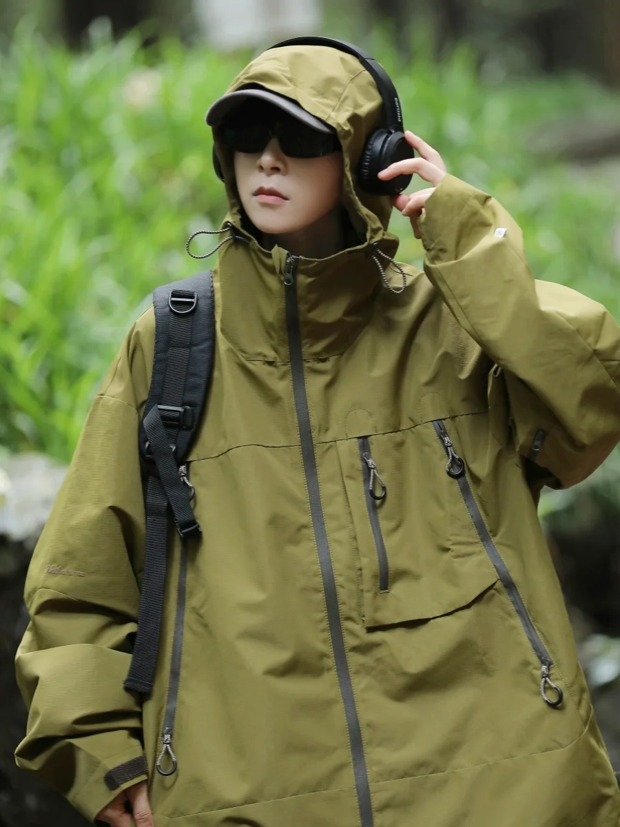 

Мужская демисезонная куртка свободного кроя на молнии для активного отдыха, повседневная, молодежная, с защитой от сминания