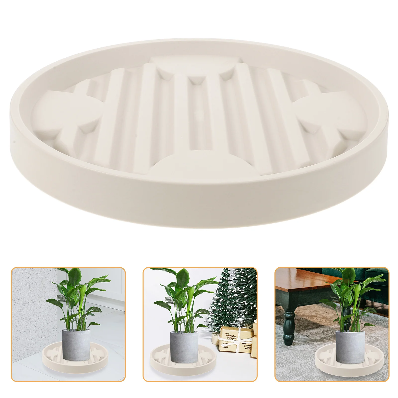 

Heavy-Duty Rolling Flowerpot Tray 360° Swivel Wheels Waterproof Base For Indoor Plants Bonsai Potted Plant Mover Plastic