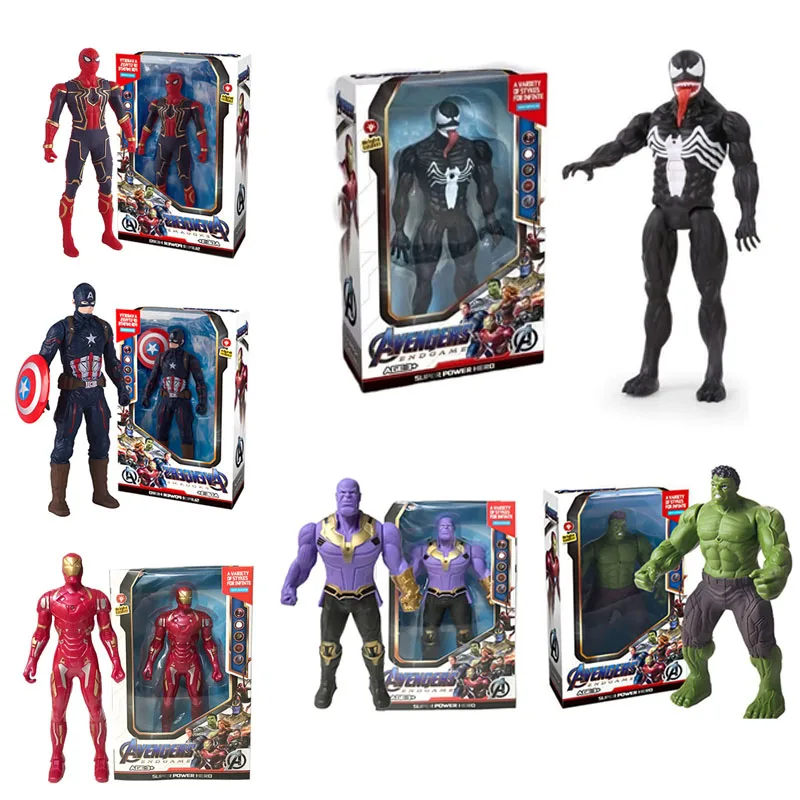 Figura de Acción de Anime de Marvel, Spiderman, Hulk, Ironman 2026, Juguete de Regalo de Navidad, PVC, Articulaciones Móviles, Muñeco Luminoso, Coleccionable