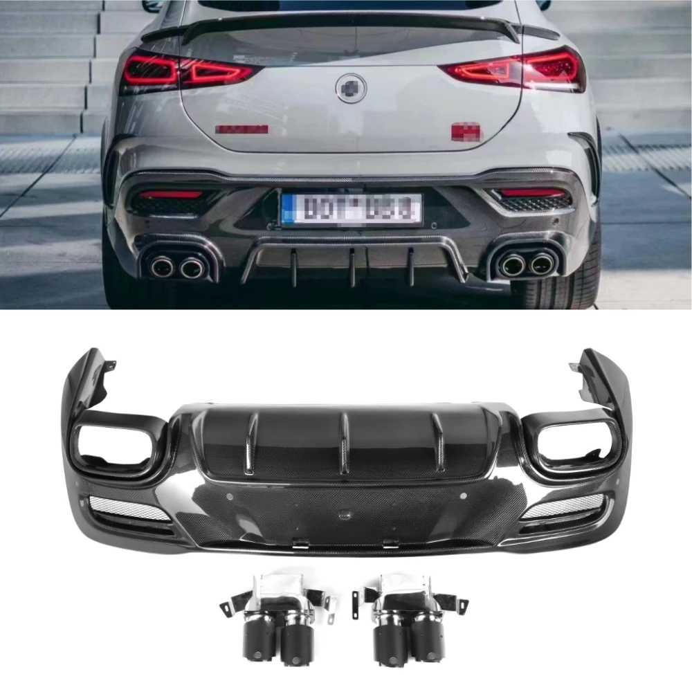

Real Carbon Fiber Diffuser Without LED Light B Style for Mercedes Benz GLE53 Coupe/GLE63 Coupe W167 2020-2023 W167 Diffuser