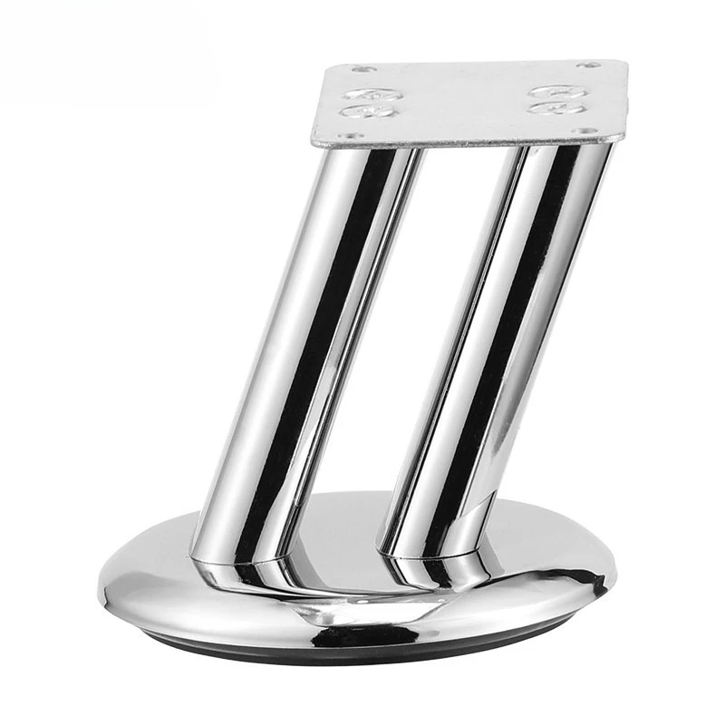 Inclined Double Tube Furniture Legs Wrought Iron Light Luxury Coffee Table Support Feet Metal Double Sofa Feet Chrome Plated