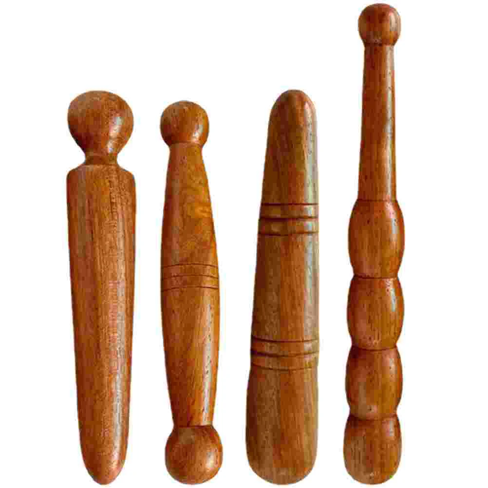 

4 Pcs Foot Massage Stick Wooden Rod Massaging Supply Professional Pelma Massager Sole Sticks Home Device