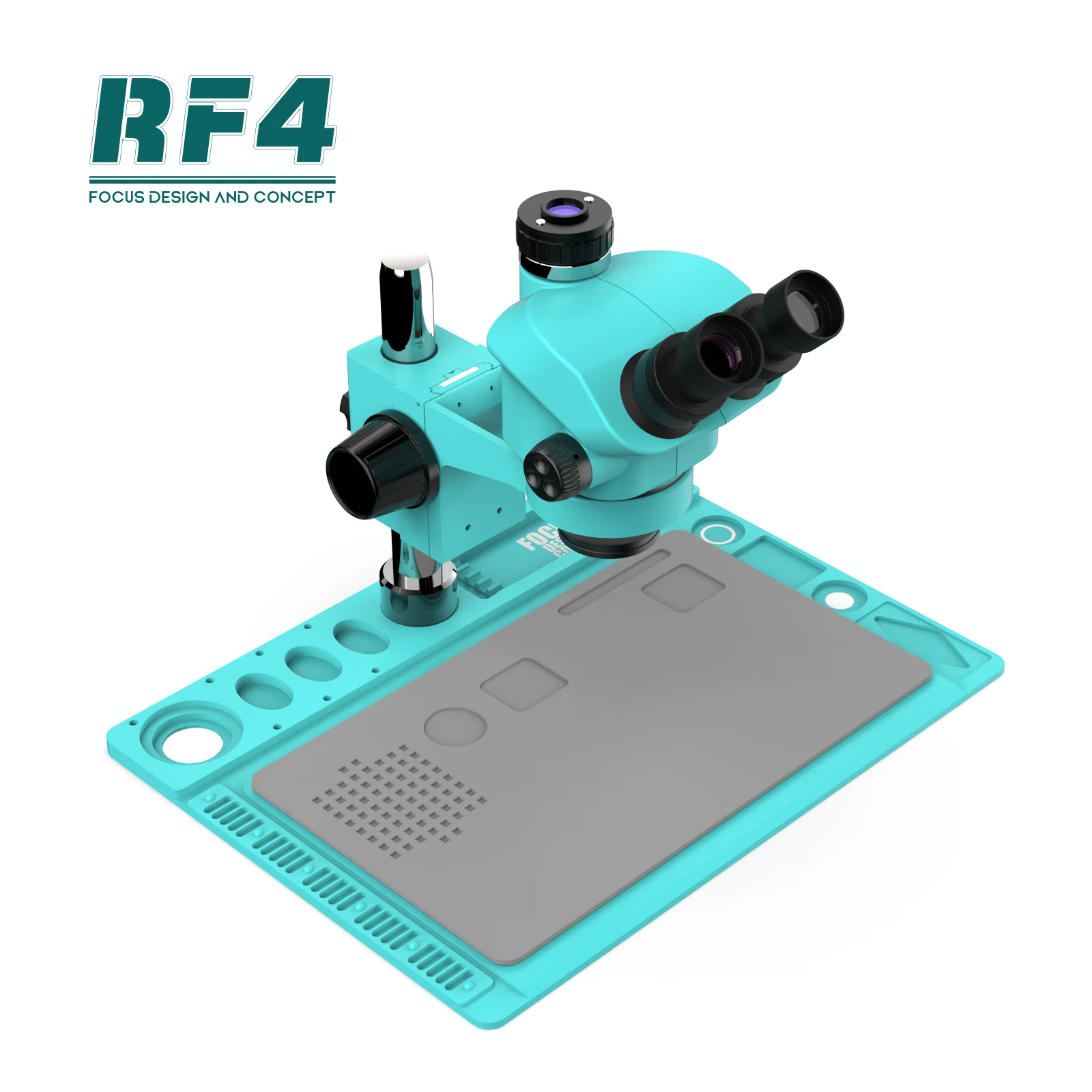 RF4 New Design 7-50X Continuous Zoom 6.5-65X Large Base Microscope With Anti-Static Pad for Maintenance Engineer PBC