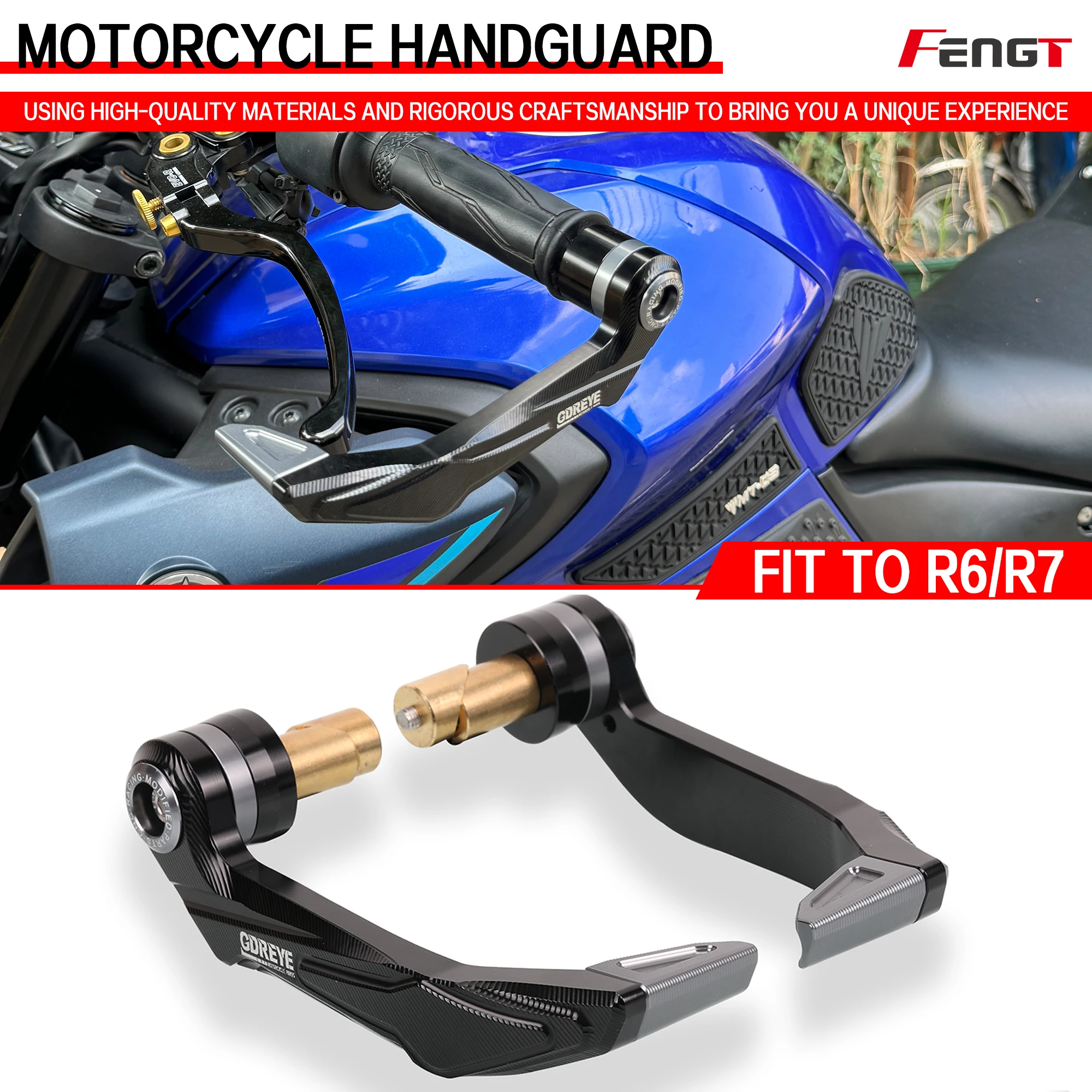 For YAMAHA YZF R1 R1M R1S R6 R7 Thick Aluminum Brake Clutch Lever Guard Protector Handle Guards Anti-Fall Handguard