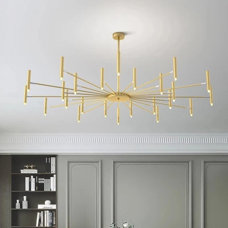 Nordic minimalist home decor lighting fixtures, including living room chandeliers, bedroom and dining room chandeliers, and indo