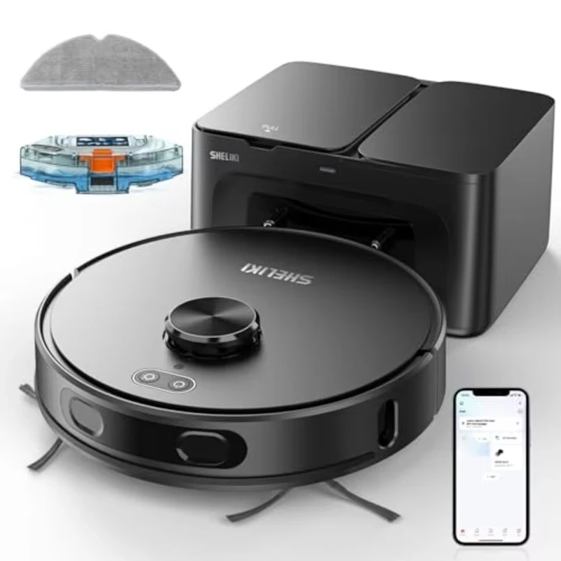 Teendow D65S MAX Robotstofzuiger 70 dagen automatische leegmaking 6000Pa zuigkracht 17kPa stofstation 220 minuten gebruiksduur 20 mm obstakeloverwinding - afbeelding 1