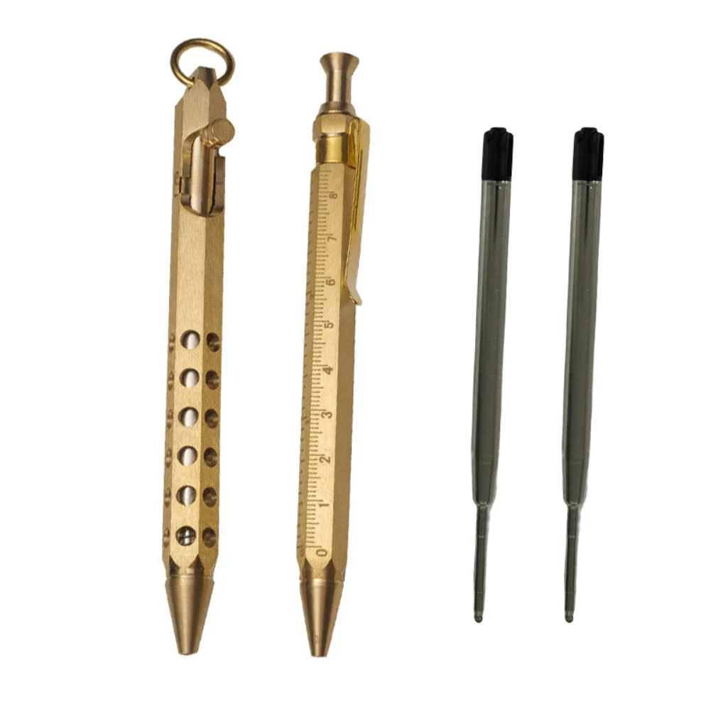 Creative Brass Bolt Action Ballpoint Pen Business Signature For Student Office Sleek Bolt Action Bolt Action Mechanism