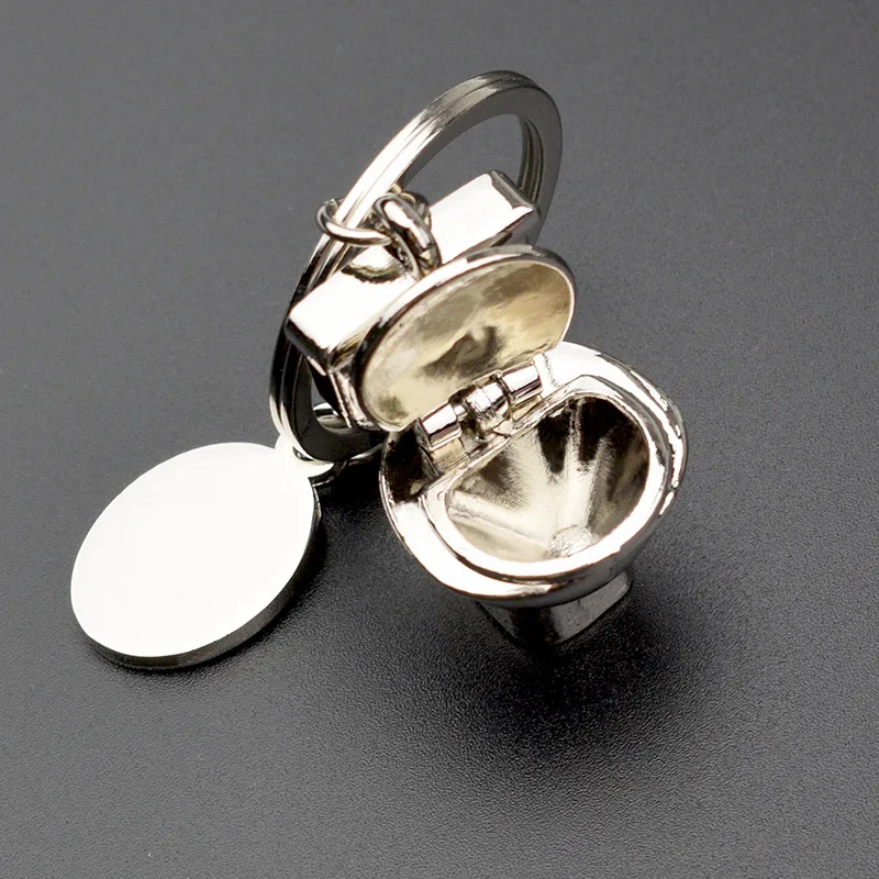 1pc Custom Keychain Personalized Metal Personalized Mini Simulation Toilet Customized Key Ring Car Accessories Gift Wholesale