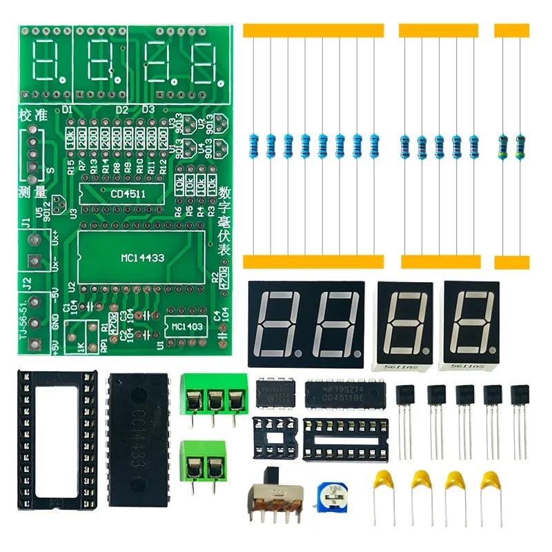 Kit de bricolage électronique, millivoltmètre numérique, compétences électroniques, fuchsia et formation, conversion AD, pièces de soudage