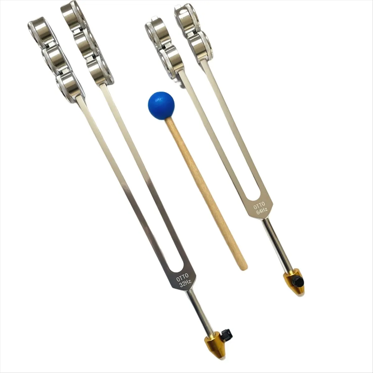A50U 64HZ Aluminum Tuning Fork Tool with Hammer Healing Sound Vibration Diagnostic Therapy Health Care Tool