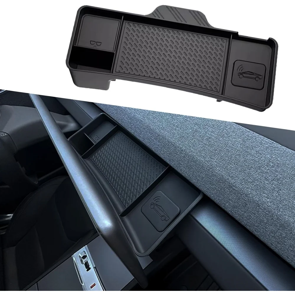 

For 2024-2025 Tesla Model 3 Highland and 2025 Model Y Center Console Organizer Behind Screen Storage Box Dashboard Hidden Tray