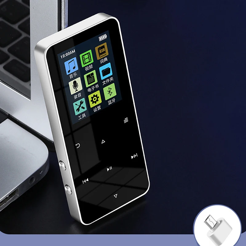 1Pc MP3/MP4 Player With Bluetooth Built-in Speaker Touch Key FM Radio Video Player 1.8 Inch Metal Hifi Player Walkman