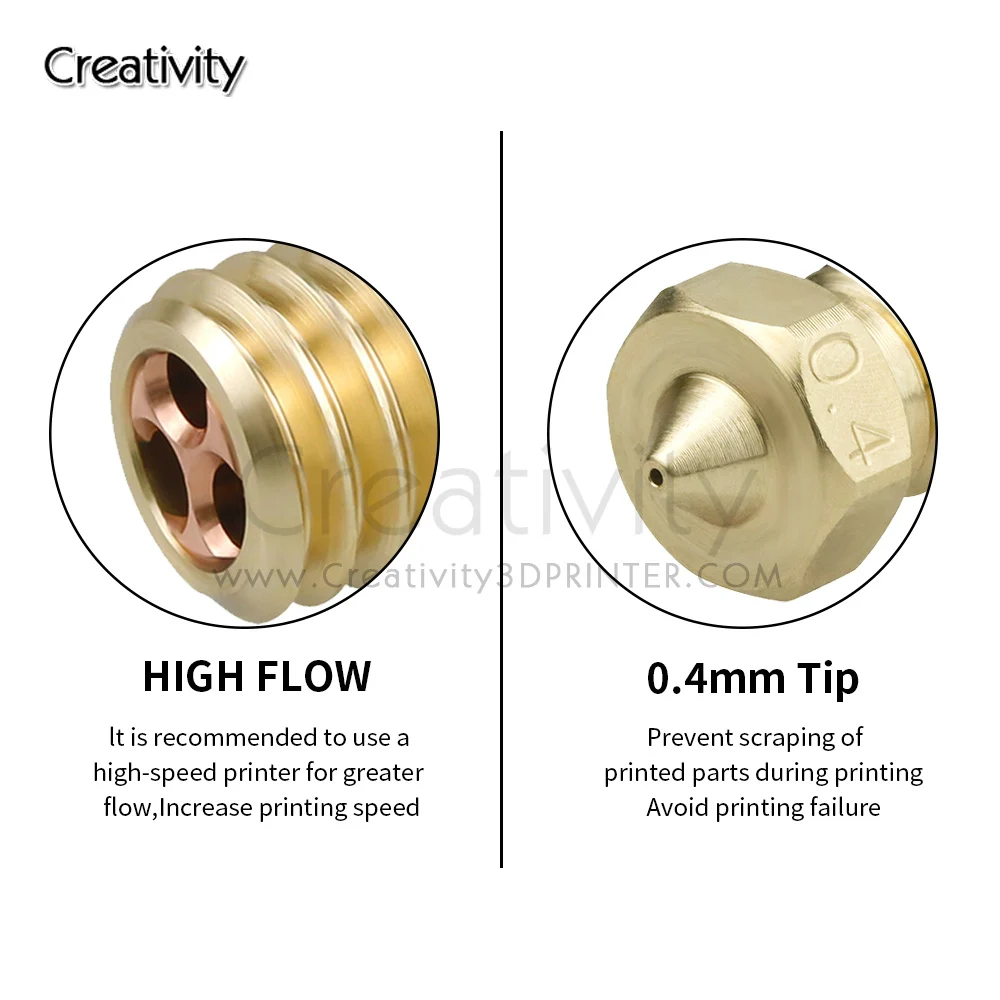 Sidewinder X1& X2 CHT Volcano Nozzle Genius & Genius Pro Artillery 3D Printer 0.4-0.8mm Clone Brass Nozzles 1.75mm Filament