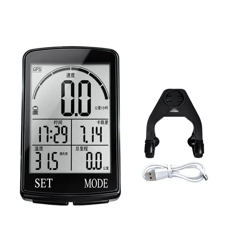 FSTE-GPS Wireless Bike Computer With Auto Backlight Cycling Speedometer Odometer Altitude Speed Mileage Meter