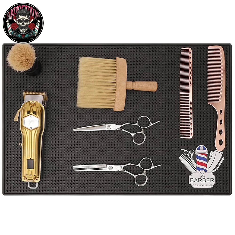 

Barbershop Non-Slip Mat Tools Storage Pad Clippers Scissors Combs Display Pad Anti-skid Haircut Supplies Holder Salon Accessory