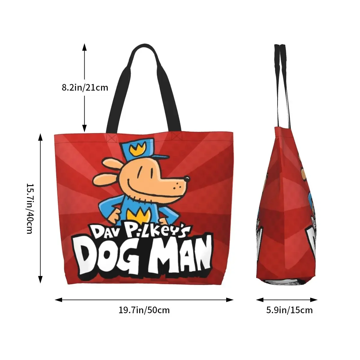 Custom Reusable Dogs Man Shopping Bag Women Shoulder Canvas Tote Bag Portable Grocery Shopper Bags